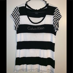 Calvin Klein Black and white Striped T-shirt